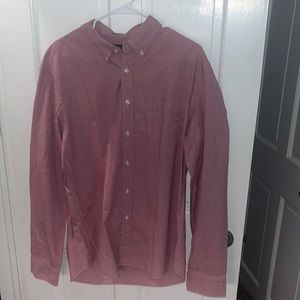 Red and White Checked JCrew Buttondown- Slim Fit XL